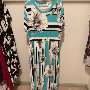 Blue floral maxi dress